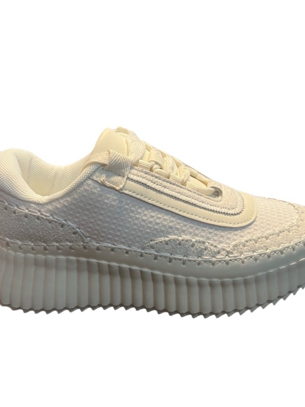 NEW Hey Girl by Corkys White Platform Knit Sneakers - Picture 2 of 5